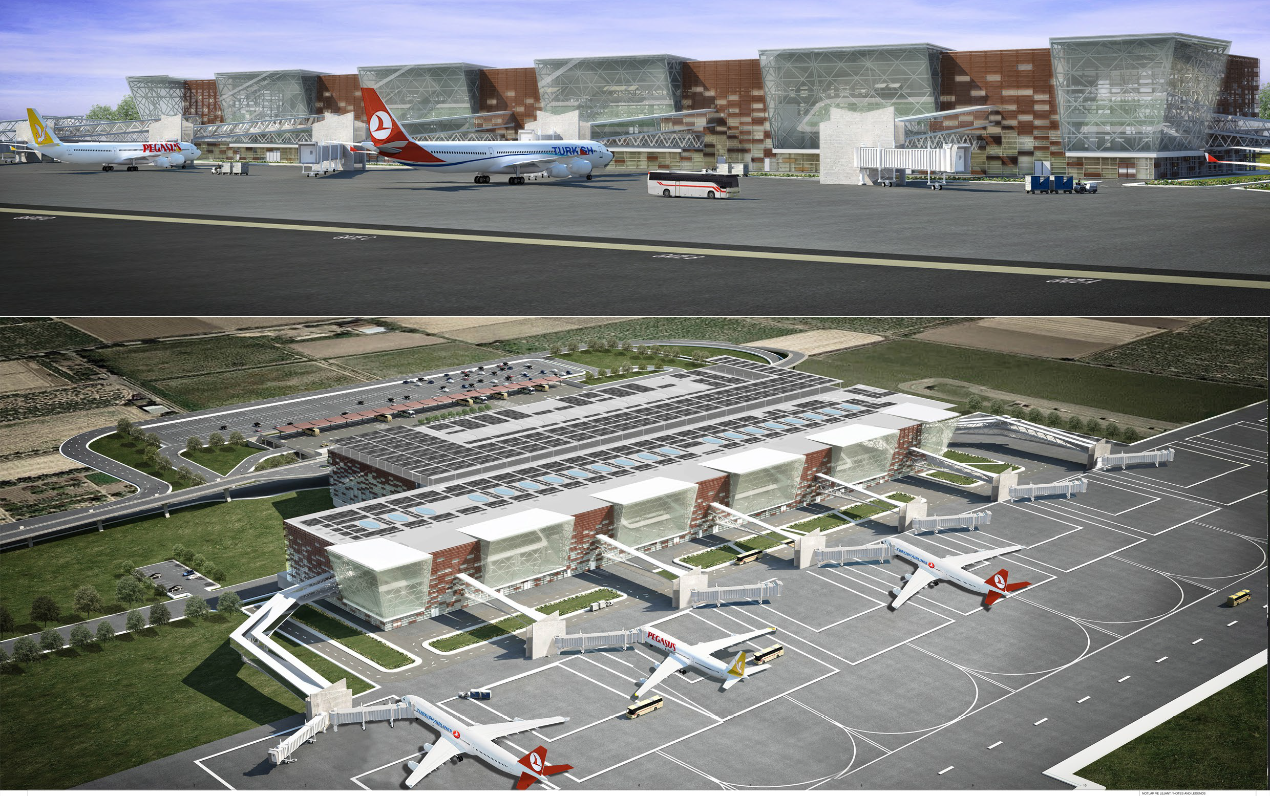 Architectural visualization of Ercan International Airport terminal
