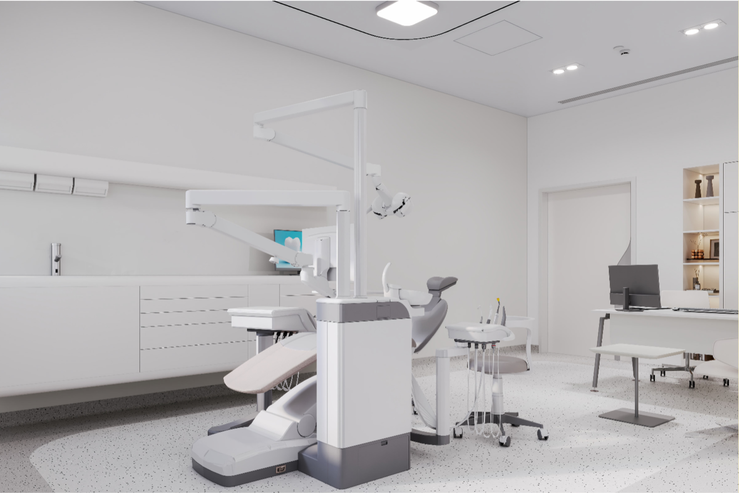 Detailed BIM visualization of a hospital dental treatment room