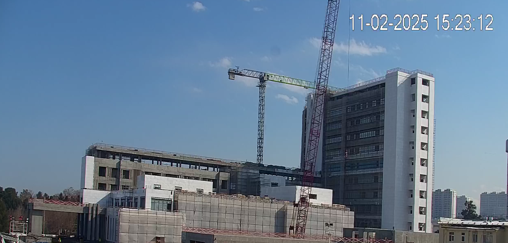 Construction progress image of the hospital complex in February 2025