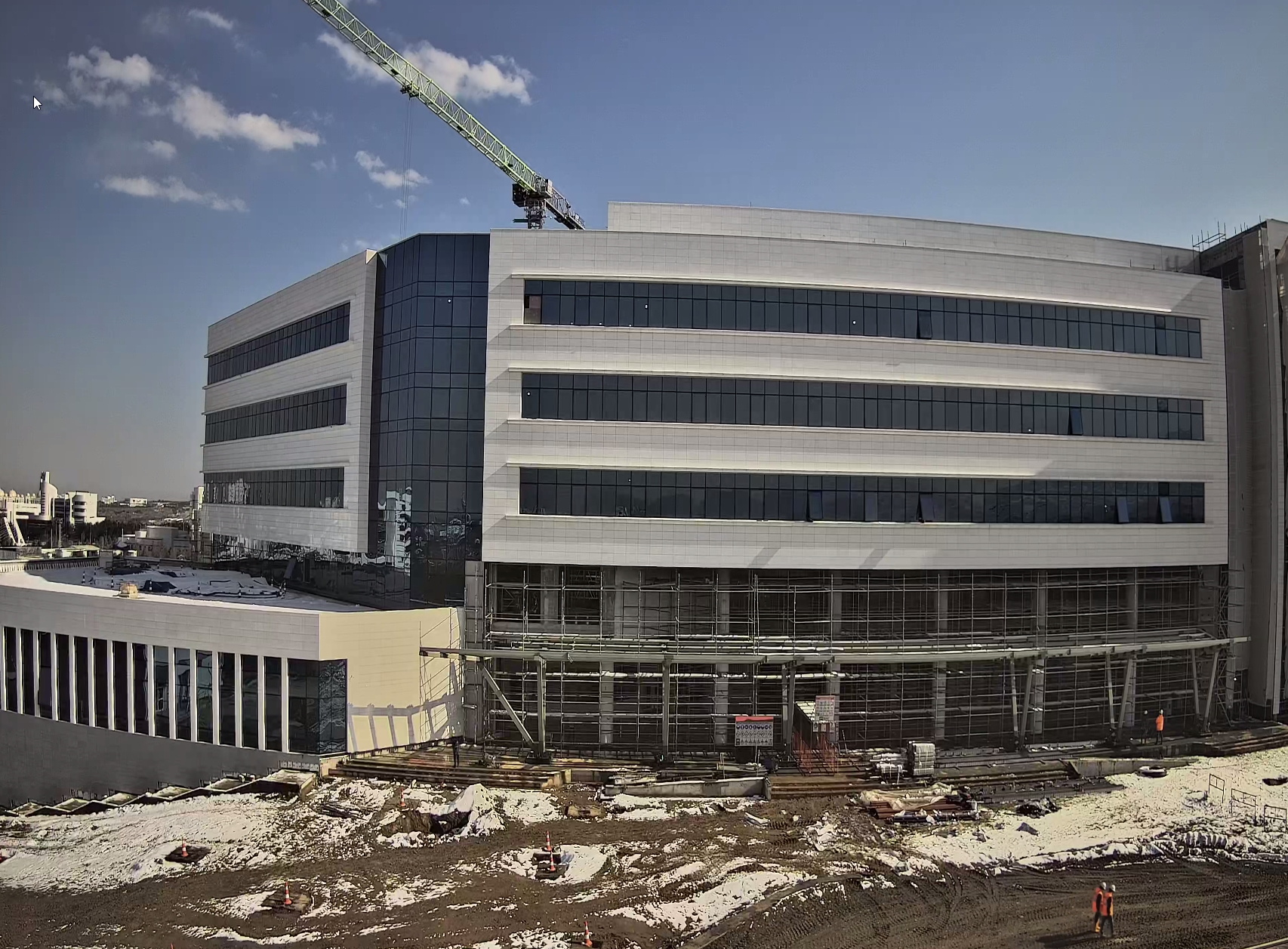Hospital façade under construction in Ashgabat