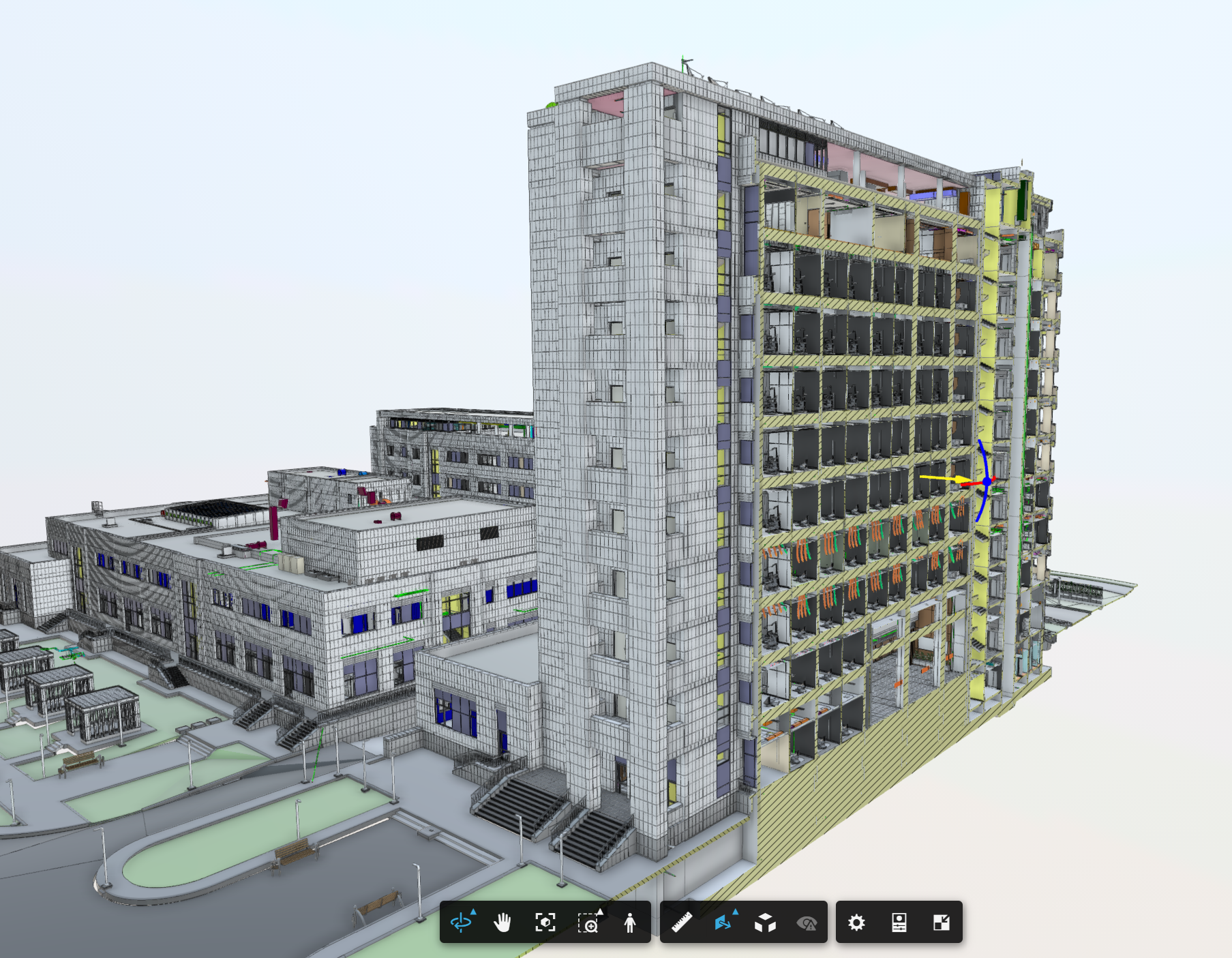 Sectioned federated BIM model of the hospital